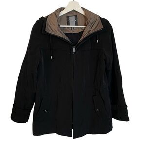 Miss Gallery Hooded Black Coat